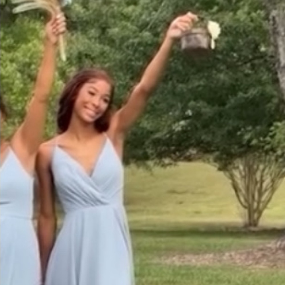 Light Blue Spaghetti Strap Dress